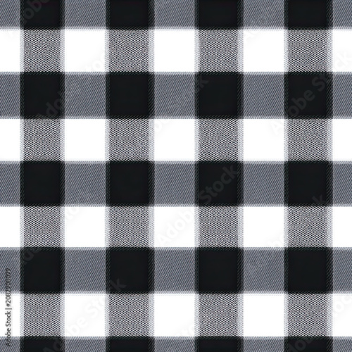 Classic buffalo check pattern with bold monochrome woven squares