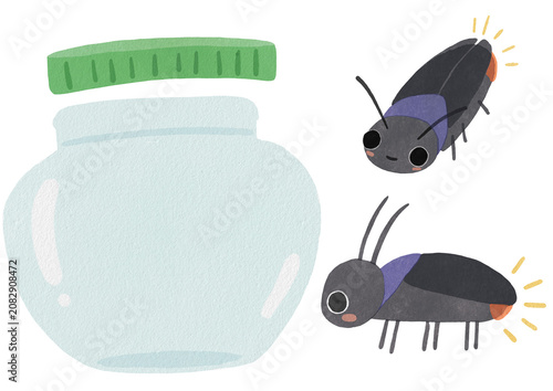 반딧불이와 플라스틱 그릇