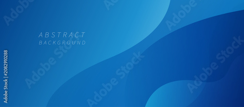 Quadro su tela Modern minimalist background with smooth blue gradients and flowing abstract curves