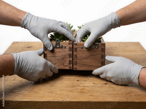 Person sleeping peacefully on wooden floor with plants.
