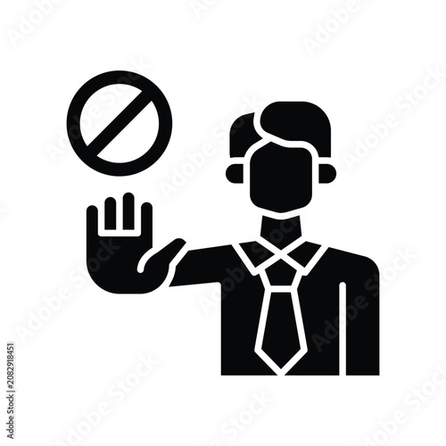 Obraz na plátně veto solid icon illustration vector graphic.eps