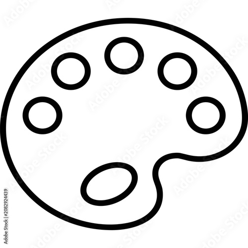 Traditional wooden painter palette icon for art supplies.