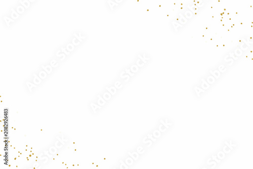Schilderij op canvas gold confetti sprinkles on white background minimalist