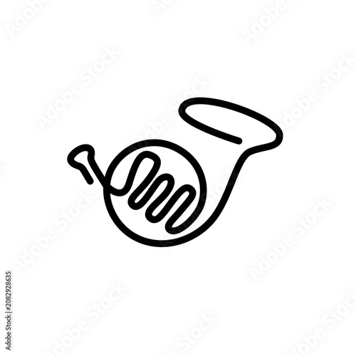 Line Art French Horn Illustration