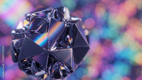 Geometric Crystal Rainbow Background.