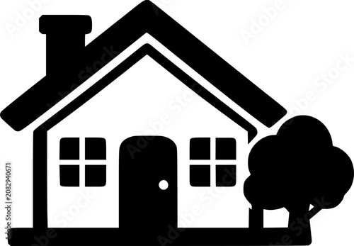 Simple House Outline Icon Vector Illustration