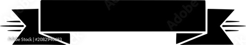 Black Horizontal Ribbon Banner Vector Illustration