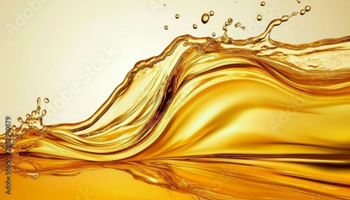 Olive oil fluid showcased in a dynamic flow.