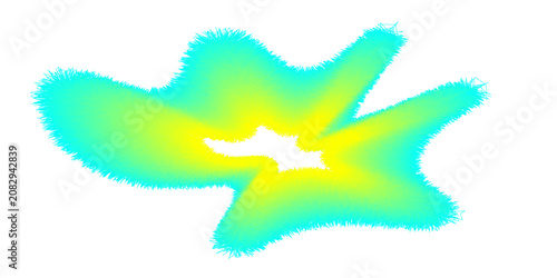 Canvastavla Abstract fluffy splash element with cyan and yellow gradient.