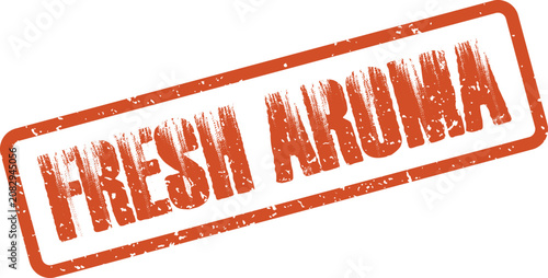 Fotografie A genuine orange rubber stamp impression prominently features the enticing phras