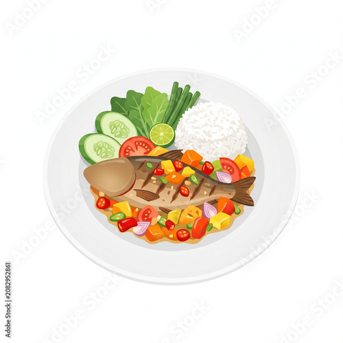 Quadro su tela seruit indonesian food from lampung