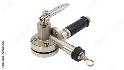 Foto Car silver metallic exhaust system muffler hanger pipe isolated on a transparent