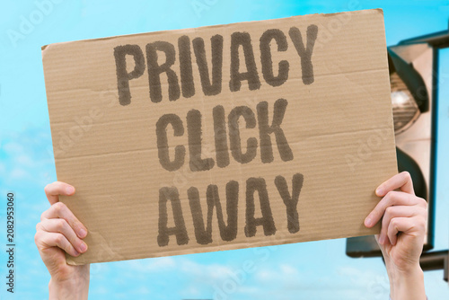Schilderij op canvas "Privacy click away" One tap can expose your life
