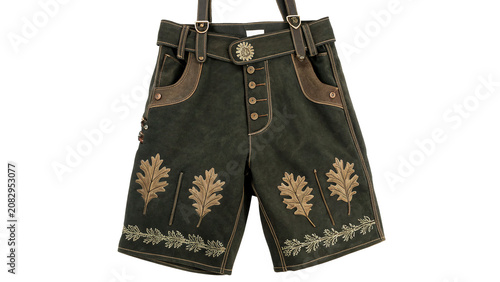 Принти на полотні Traditional German Bavarian leather lederhosen shorts item isolated on a transpa