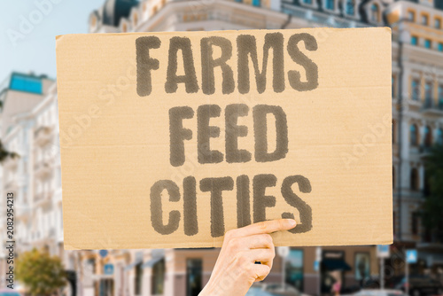 Foto "Farms feed cities" Urban populations depend on rural agriculture