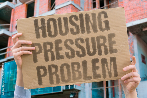 Canvas-taulu "Housing Pressure Problem" Rising costs and scarcity cause a housing crisis