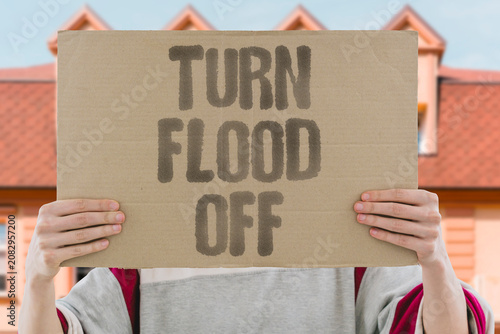 Принти на полотні "Turn flood off" We must stop the water from overwhelming