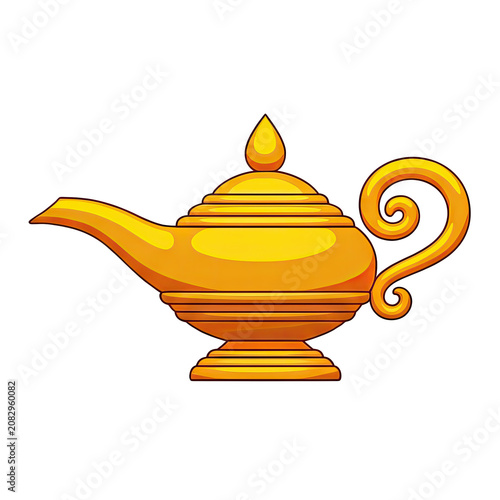 Golden Genie Lamp