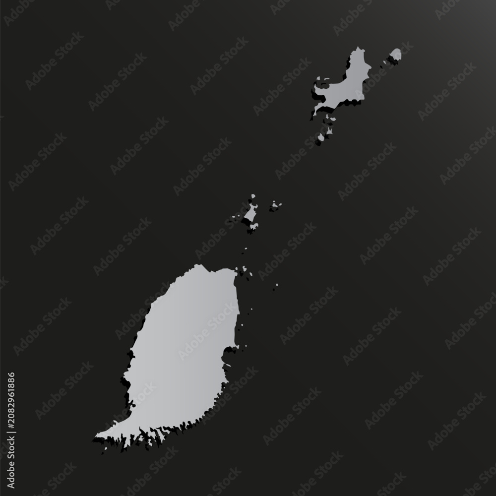 Obraz premium Map of Grenada, template Caribbean outline country