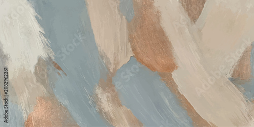 Tablou pe pânză Textured canvas painting with blended blue beige and copper tones painting abstr