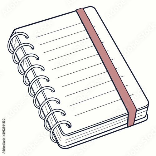 Foto Spiral-bound notebook with blank pages and a red spine office supplies school su