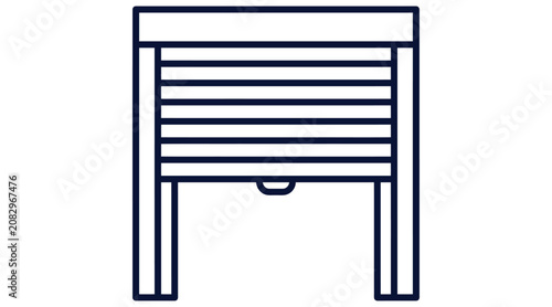  Roller shutter door line art icon on white background