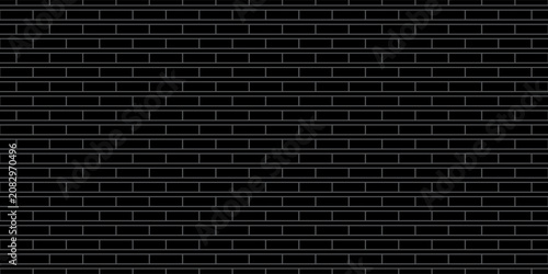 black brick wall texture, seamless cladding pattern for interior decoration, kitchen backsplash, plastic panel, building outdoor design. Abstract minimal background, vector eps 10