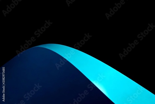 Abstract Blue Curve on Black Background