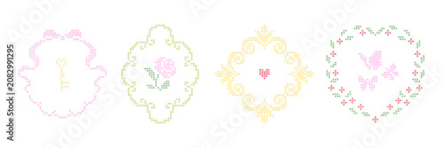 Fotografía Cross-stitch frames and borders