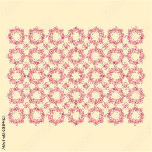 Elegant seamless pattern featuring abstract circular floral mandalas and geometric ornaments. EPS 10.