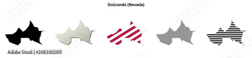 Foto Golconda (Nevada) blank outline map set