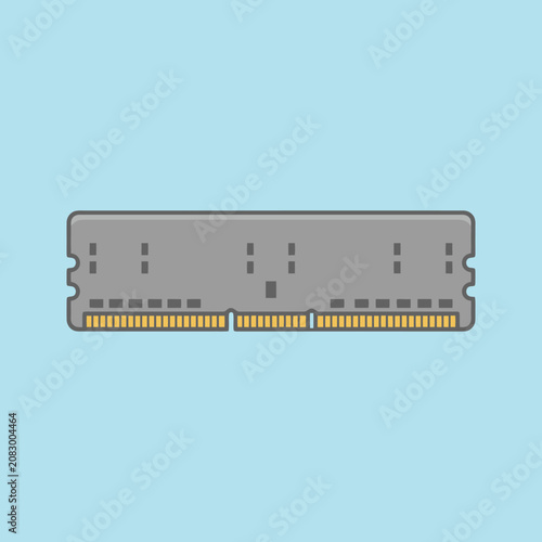 Minimalist vector illustration of a computer RAM module