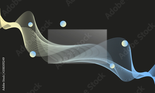 A page for a glassmorphism style web site with abstract waves.