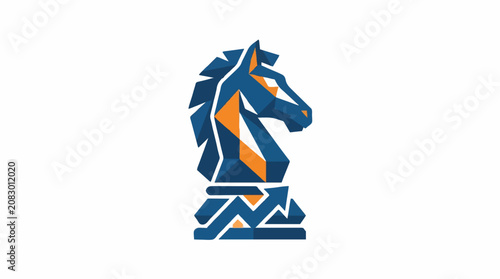 Geometric chess knight business growth strategy icon