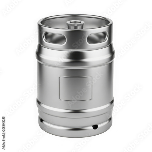 Shiny metal beer keg