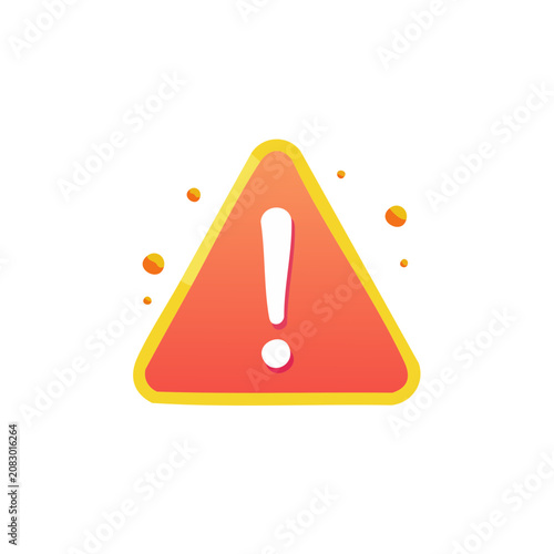 Red warning sign with exclamation mark in triangle