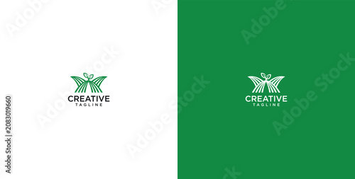 Cuadro en lienzo Elegant Butterfly Logo with Creative Text, Ideal for Branding and Design Project
