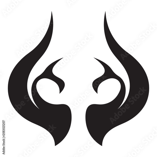 Flame design element isolated on white background for graphic design icon
