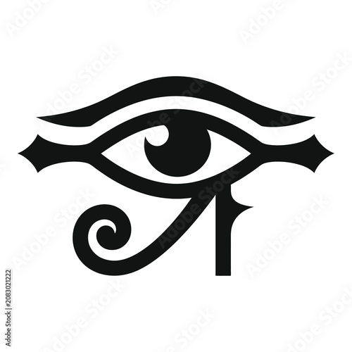 Egyptian eye of Horus symbol on white background icon