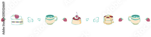 Hand Drawn Cafe Sweets Decorative Border Line