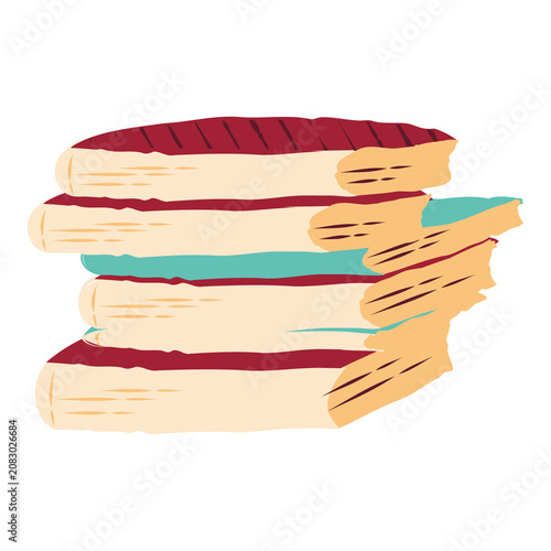 Lineless Flat Stack Of Books Illustration