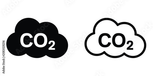 Konstfotografi cloud co2 icon illustration featuring carbon dioxide symbol for environmental impact, pollution, and climate awareness concepts