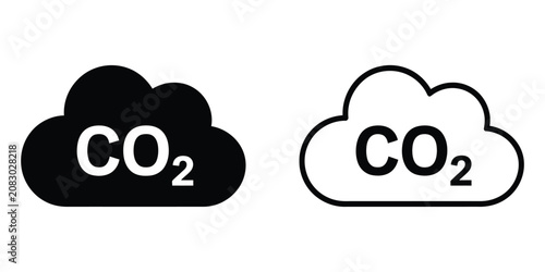 Fotografie cloud co2 icon illustration featuring carbon dioxide symbol for environmental impact, pollution, and climate awareness concepts