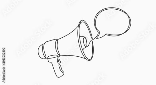 Εκτύπωση καμβά Isolated Megaphone Loudspeaker Vector Illustration Communication Announcement Bu