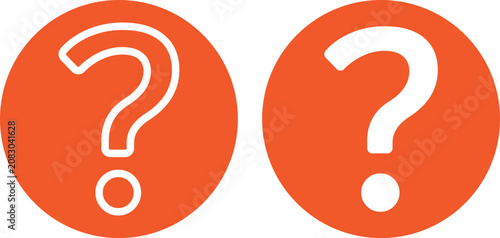Fotografie PrintSet of four modern question mark icons in various black outline styles