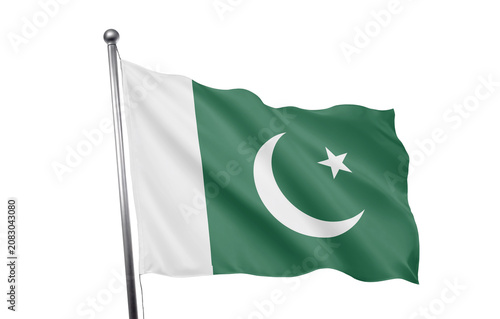Quadro su tela Turkish and Pakistani flags waving.