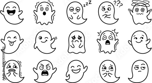 Halloween ghost emojis and faces for spooky fun on halloween