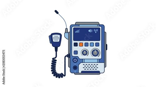 Foto Two-Way Radio Base Station Vector Illustration