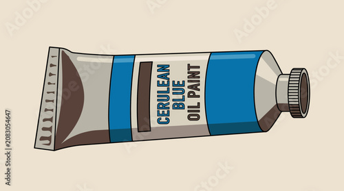Oil Paint Tube Flat Vector Illustration