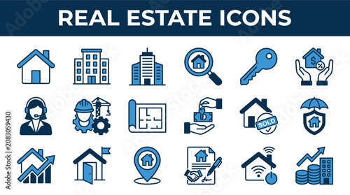 Real estate property and architecture vector icon collection